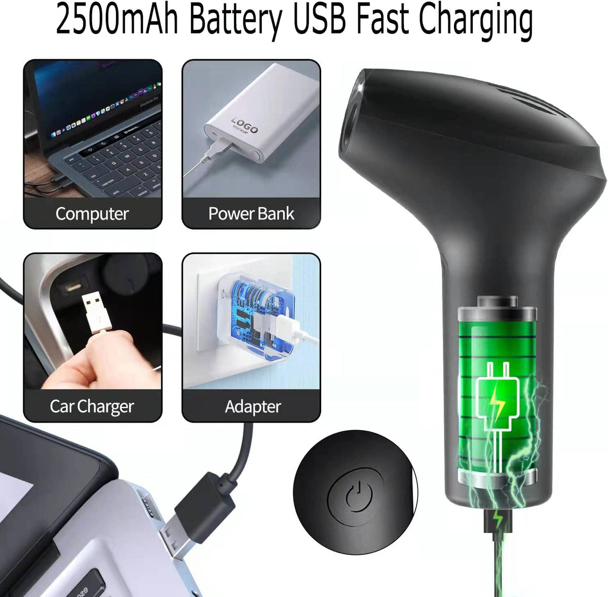 Cordless Electric Air Duster 45000 RPM 2500mAh Pack of 2 J5279