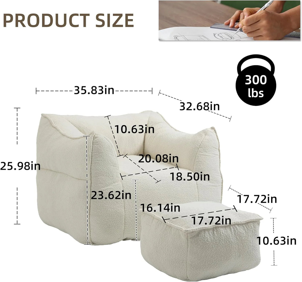 Sofa Chair with Ottoman U218783