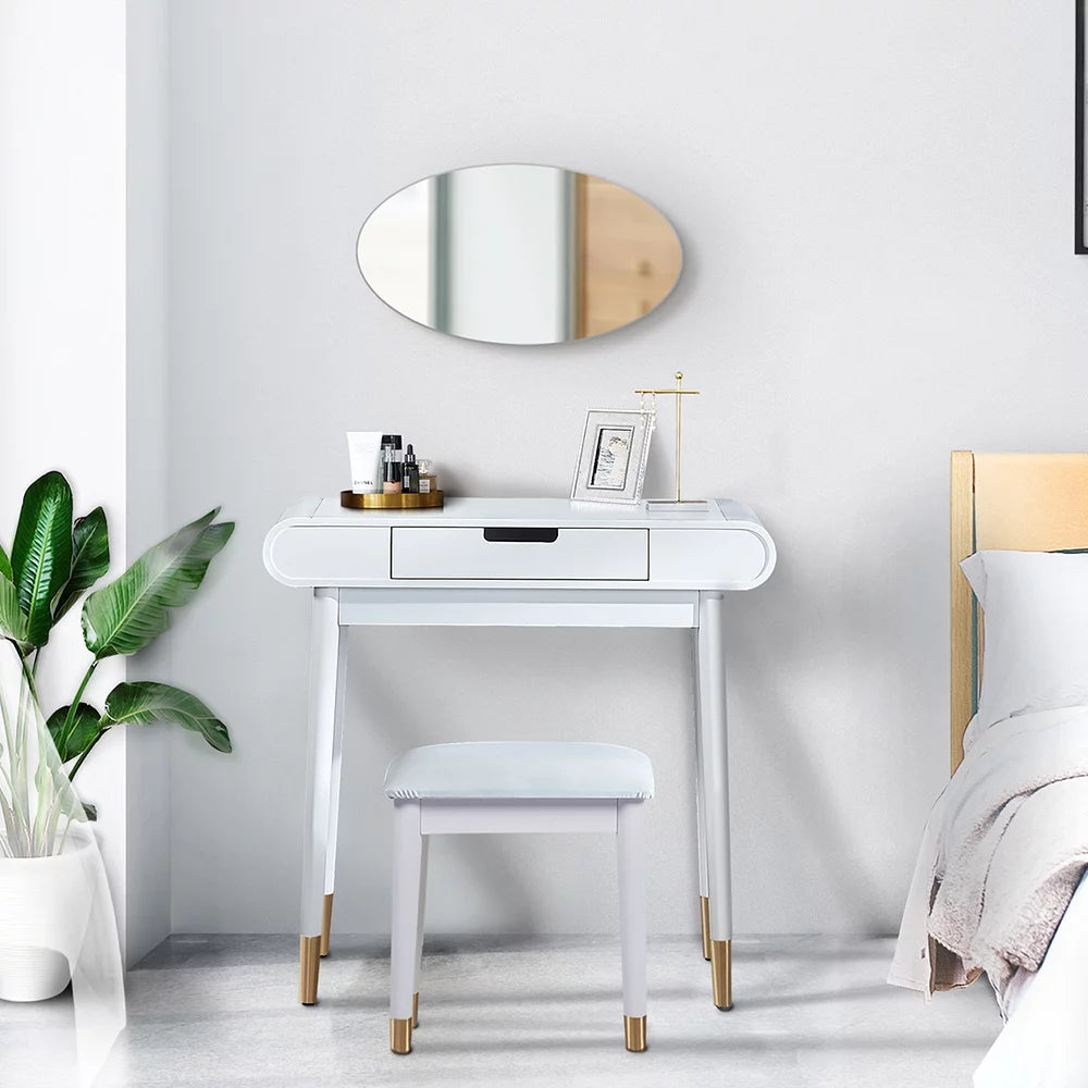 White Makeup Vanity Table Set with Stool D935