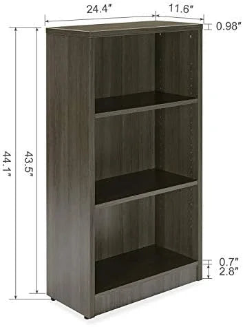 Black 3-Layers Wood Bookcase V7002