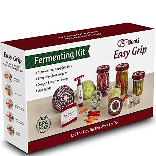 Food Grade Fermentation Kit for Wide Mouth Mason Jars, 4-Pack T6509