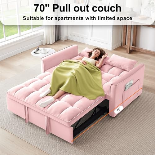 Black Velvet Convertible Sleeper Sofa Bed C6958