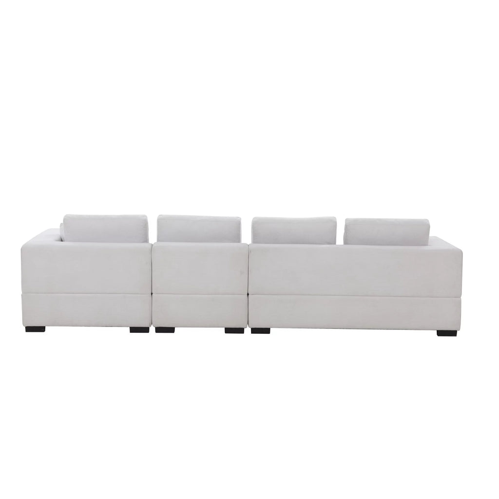 134'' Beige L-Shape Sectional Sofa P6227