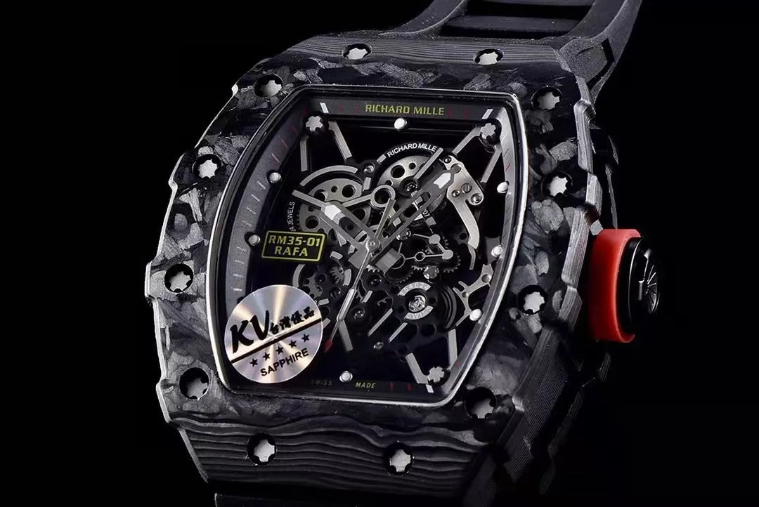 Black Bezel Red Markers Black Rubber Strap X2390