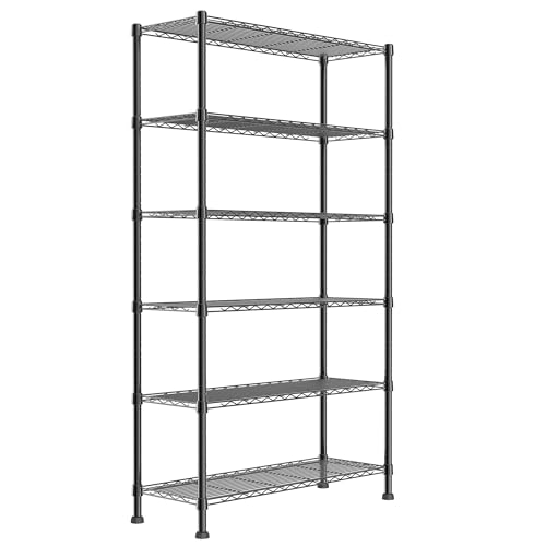 6 Wire Shelving Steel Storage Rack Adjustable Unit Shelves W570277