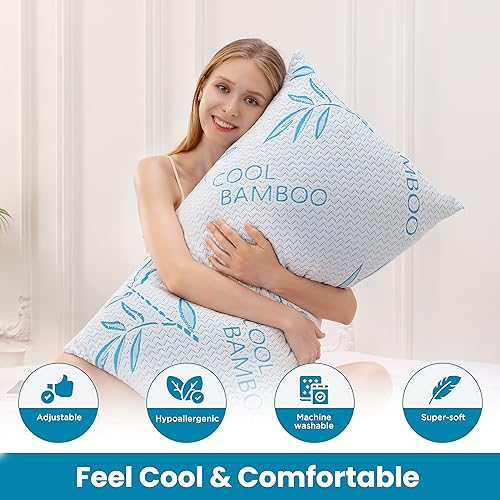 2 Pack King Size Cooling Shredded Memory Foam Pillows F68506