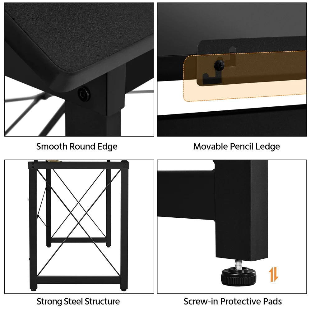 Black Adjustable Drafting Table X13615