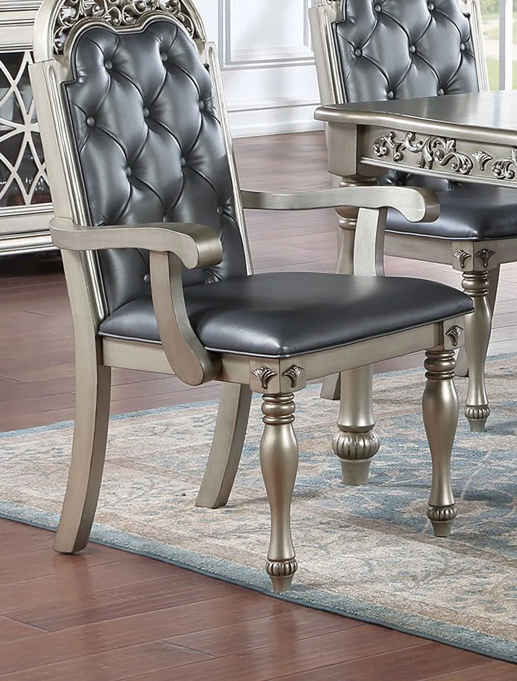 Set of 2 Grey Upholstered Dining Chairs L2541