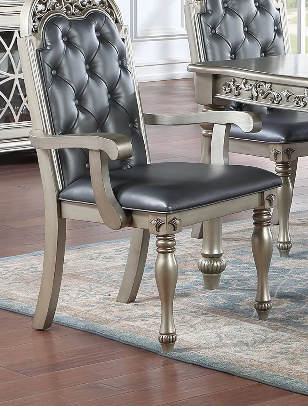 Set of 2 Grey Upholstered Dining Chairs L2541
