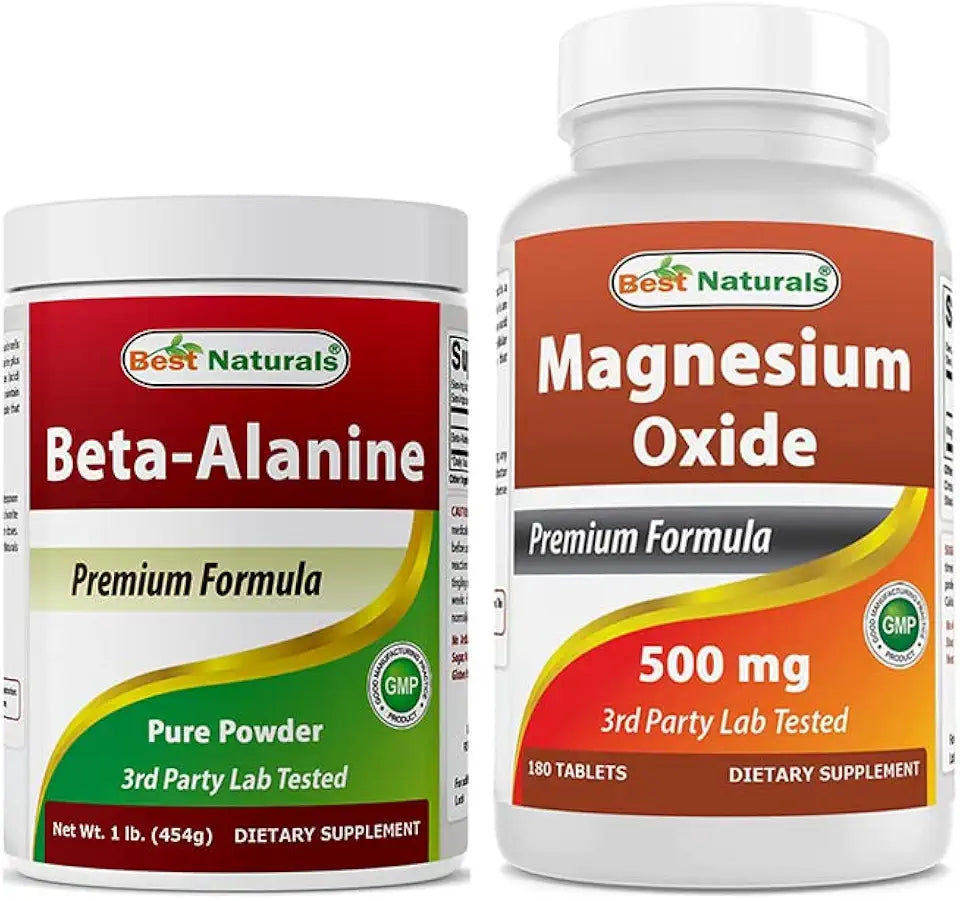 Beta Alanine Pure Powder 1 Pound & Magnesium Oxide 500 mg H370
