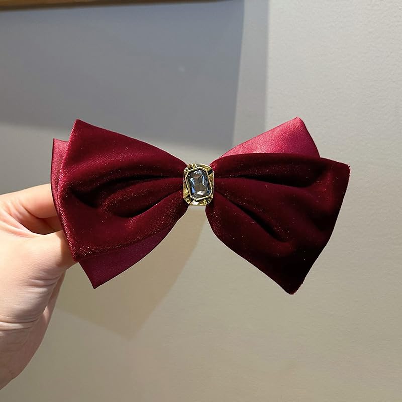 Red Velvet Bow Hair Clip O2156