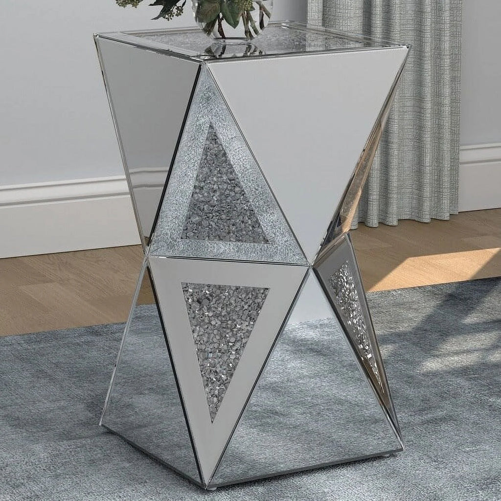 Silver Geometric Side Table D86884