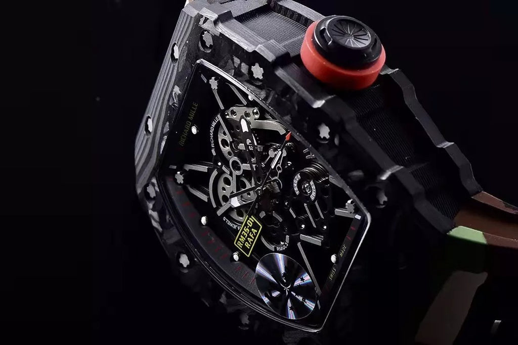 Black Bezel Red Markers Black Rubber Strap X2390