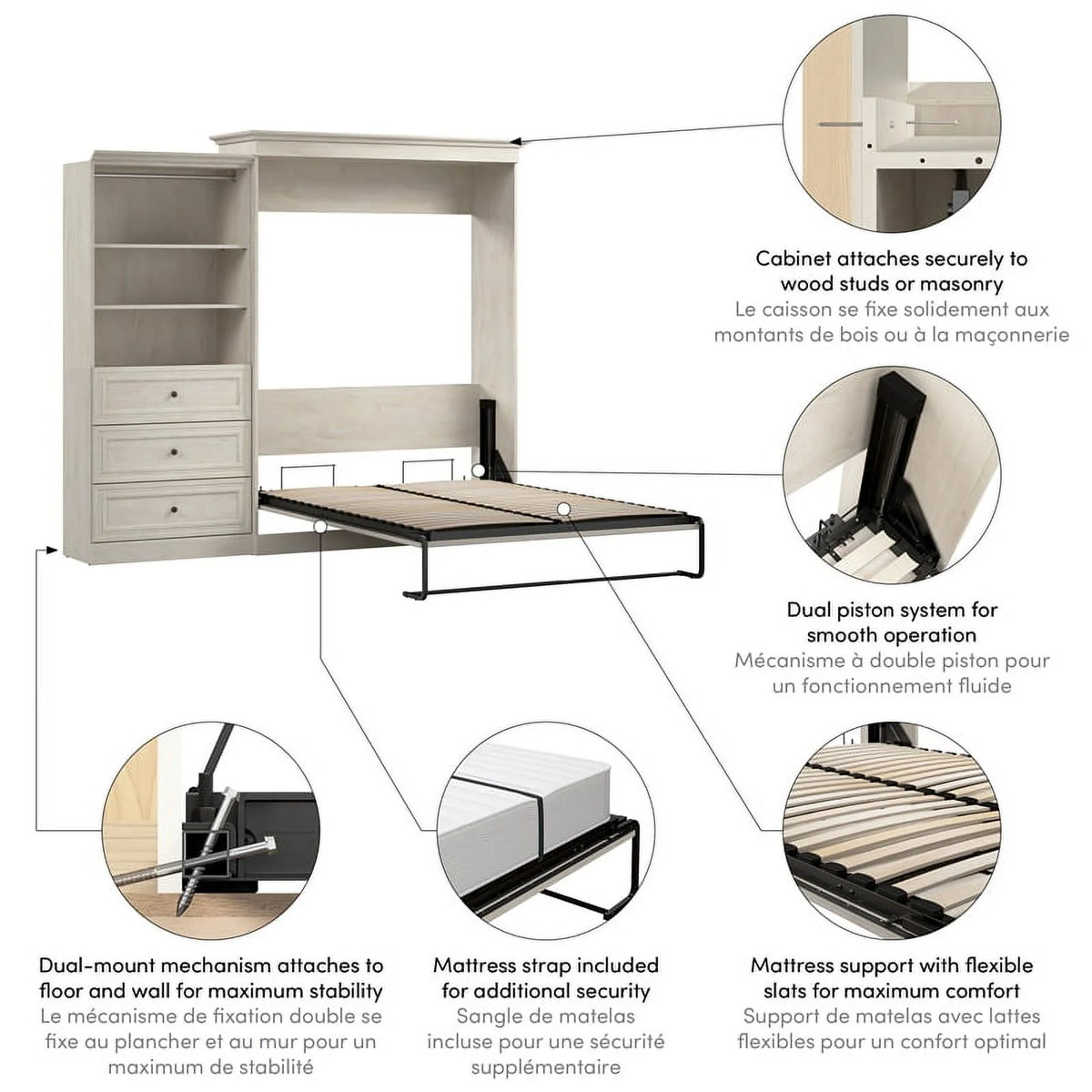Queen Murphy Bed and Organizer V99164