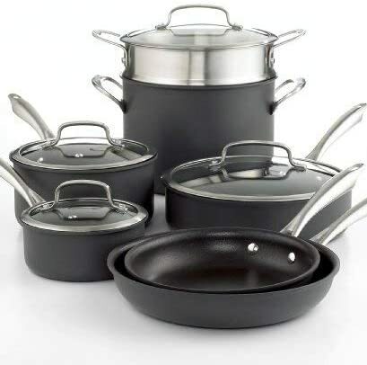 11 Piece Anodized Cookware Set Y778