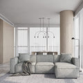 Grey L-Shape Sectional Sofa Set with Ottoman and Chaise L592