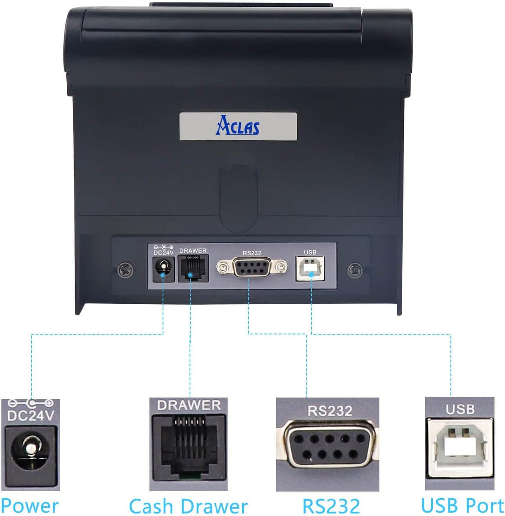 Thermal Receipt Printer 80mm with Auto Cutter USB Serial Port X94825