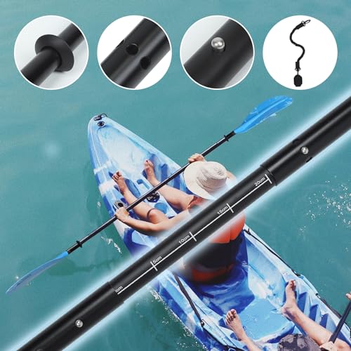 Adjustable Aluminum Kayak Paddle 90-98 inch with Paddle Leash U81266