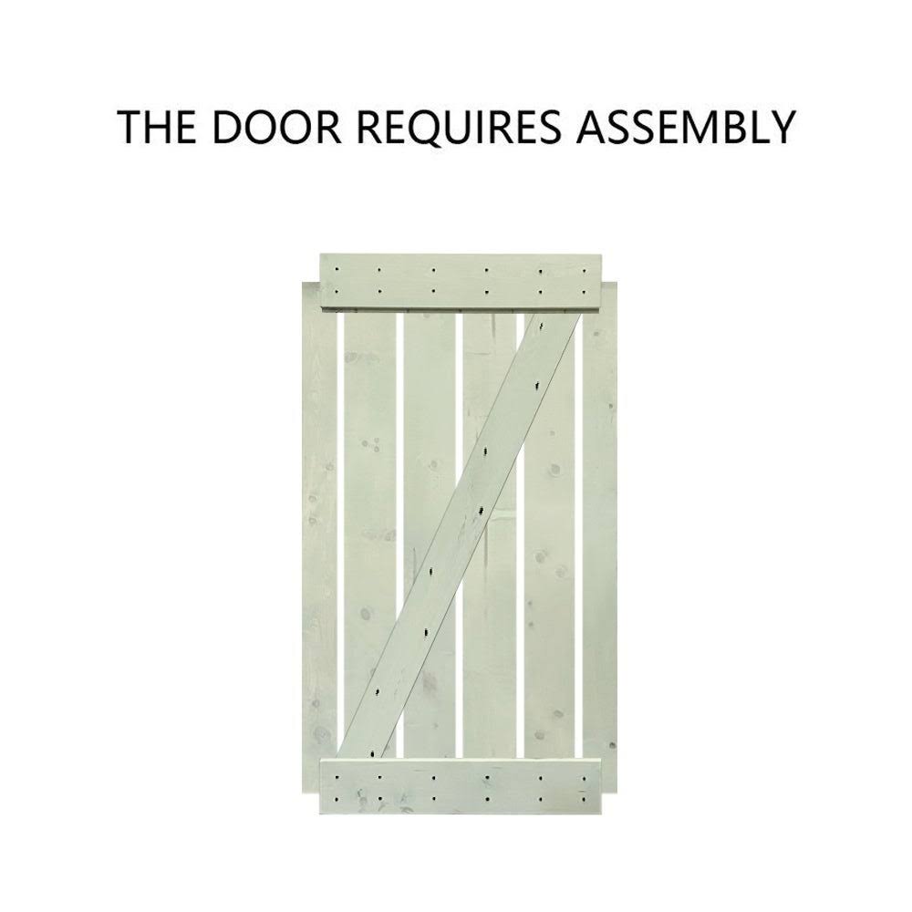 24 in. x 84 in. Walnut Stained Solid Knotty Pine Wood Interior Sliding Barn Door with Hardware Kit E344629