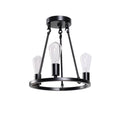 3-Light Black Semi-Flush Mount M5525