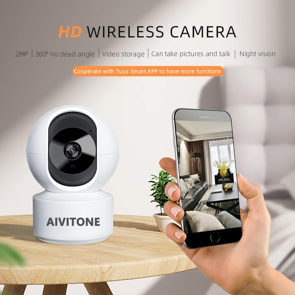 1080P HD Indoor Pan/Tilt WiFi Security Camera with Night Vision Pack of 2 P785360