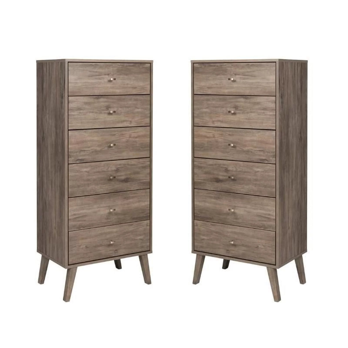 6 Drawer Wood Chest Set of 2 W66923