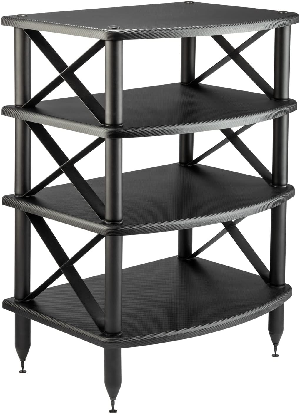 Black Four Shelf Audio Rack Media Stand W4836
