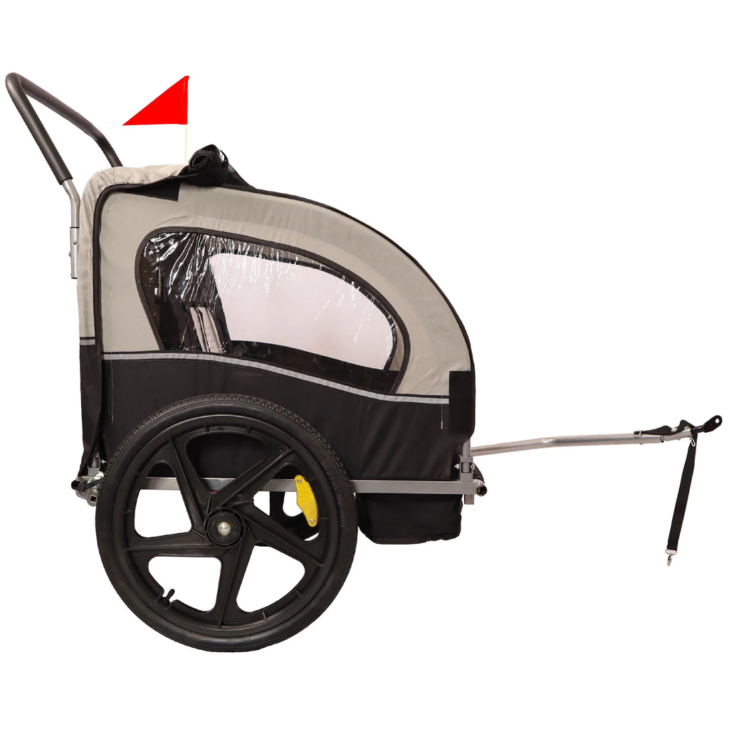 Double 2 Seat Foldable Bike Trailer Stroller M1965