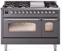 48 Dual Fuel Propane Gas Range Matte Graphite Chrome Trim C66489