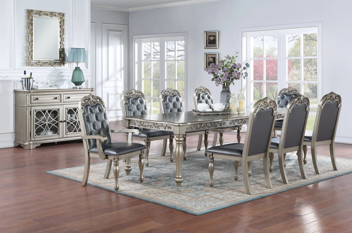 Set of 2 Grey Upholstered Dining Chairs L2541