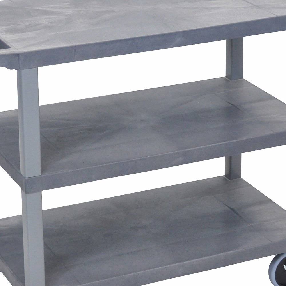 Gray 3 Flat Shelves Cart H916554