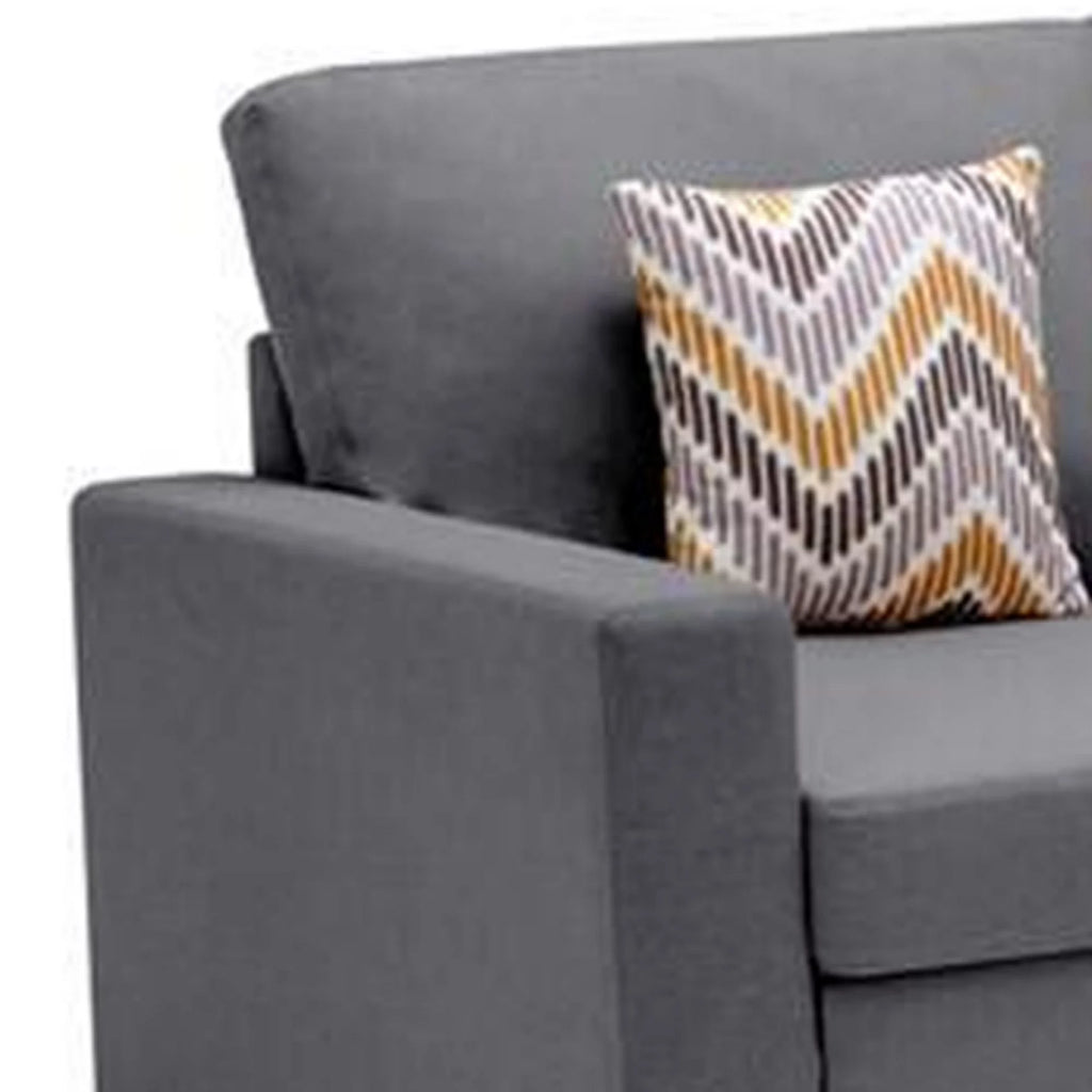 Gray 4 Seater L Sectional Sofa with Reversible Chaise H11724