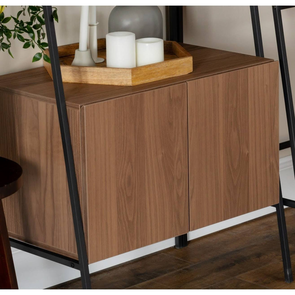 72-Inch Ladder Storage Bookshelf Dark Walnut H4604