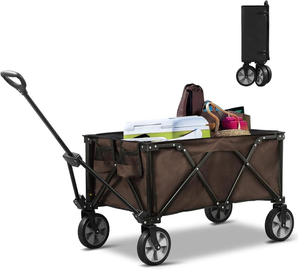 Blue Collapsible Folding Utility Wagon Cart with Wheels S651