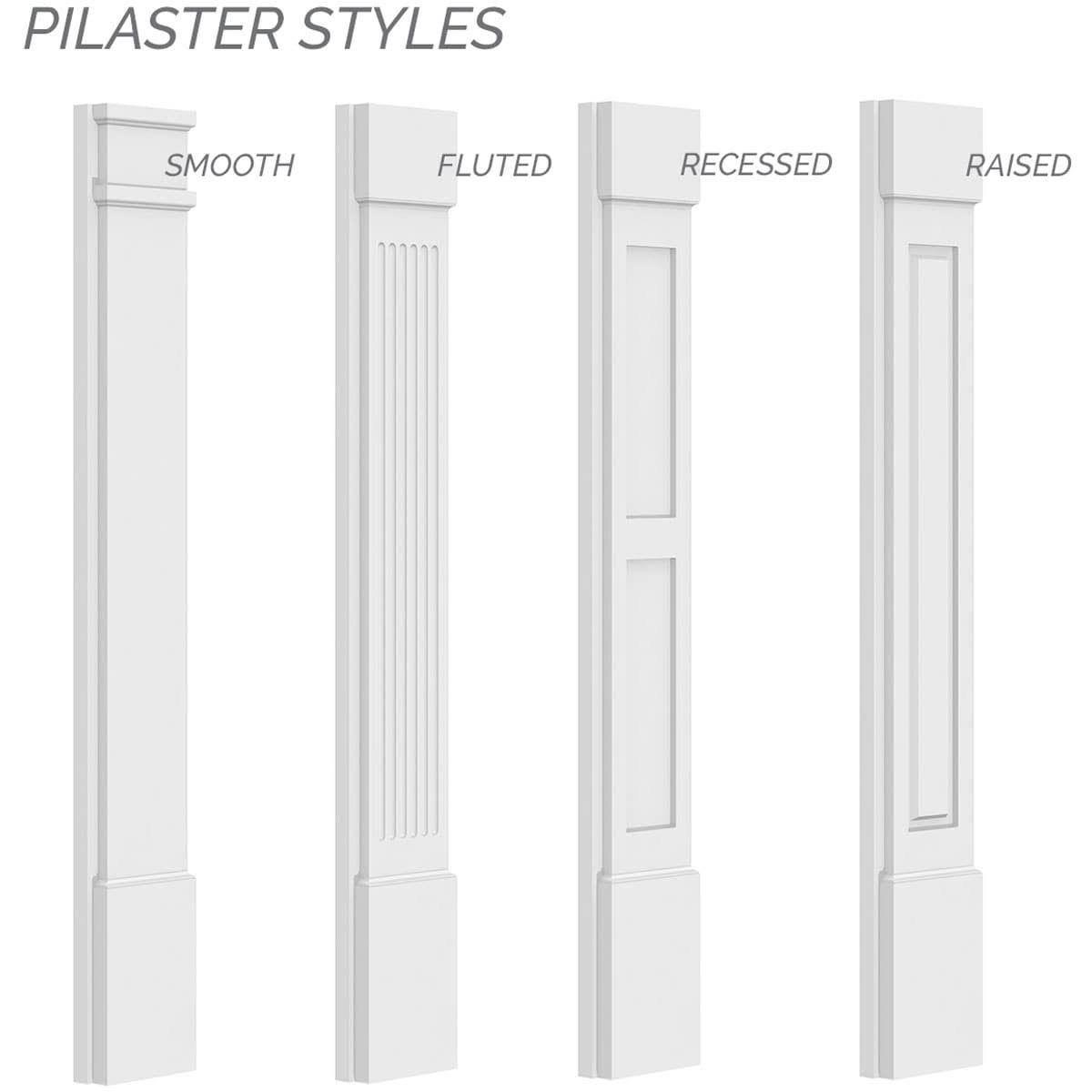 PVC Pilaster with Decorative Capital & Base (Pair) L5268