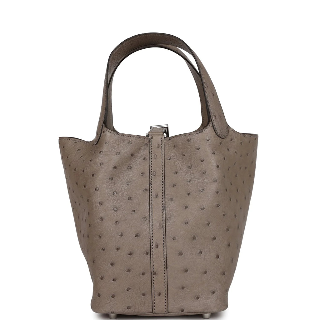 Ostrich 18 Palladium Hardware Lock Bag N137735