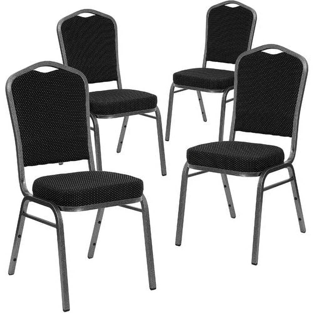 4 Pack Gold Diamond Patterned Fabric Stacking Banquet Chair U831270