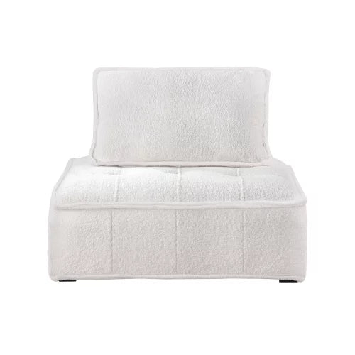 White Lambskin Sherpa Oversized Armless Accent Chair W423116