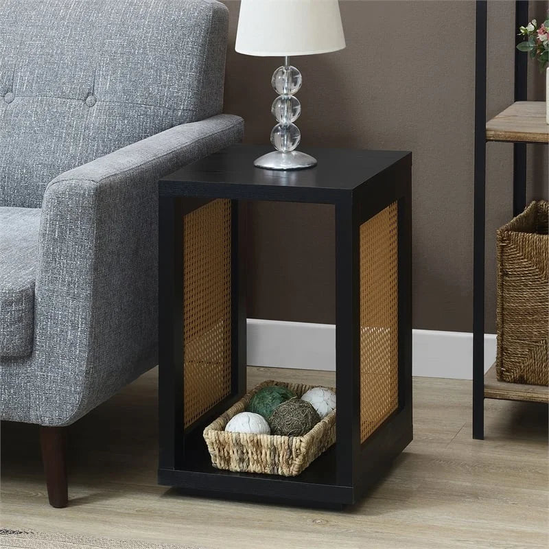 Black Wood End Table with Shelf K668544