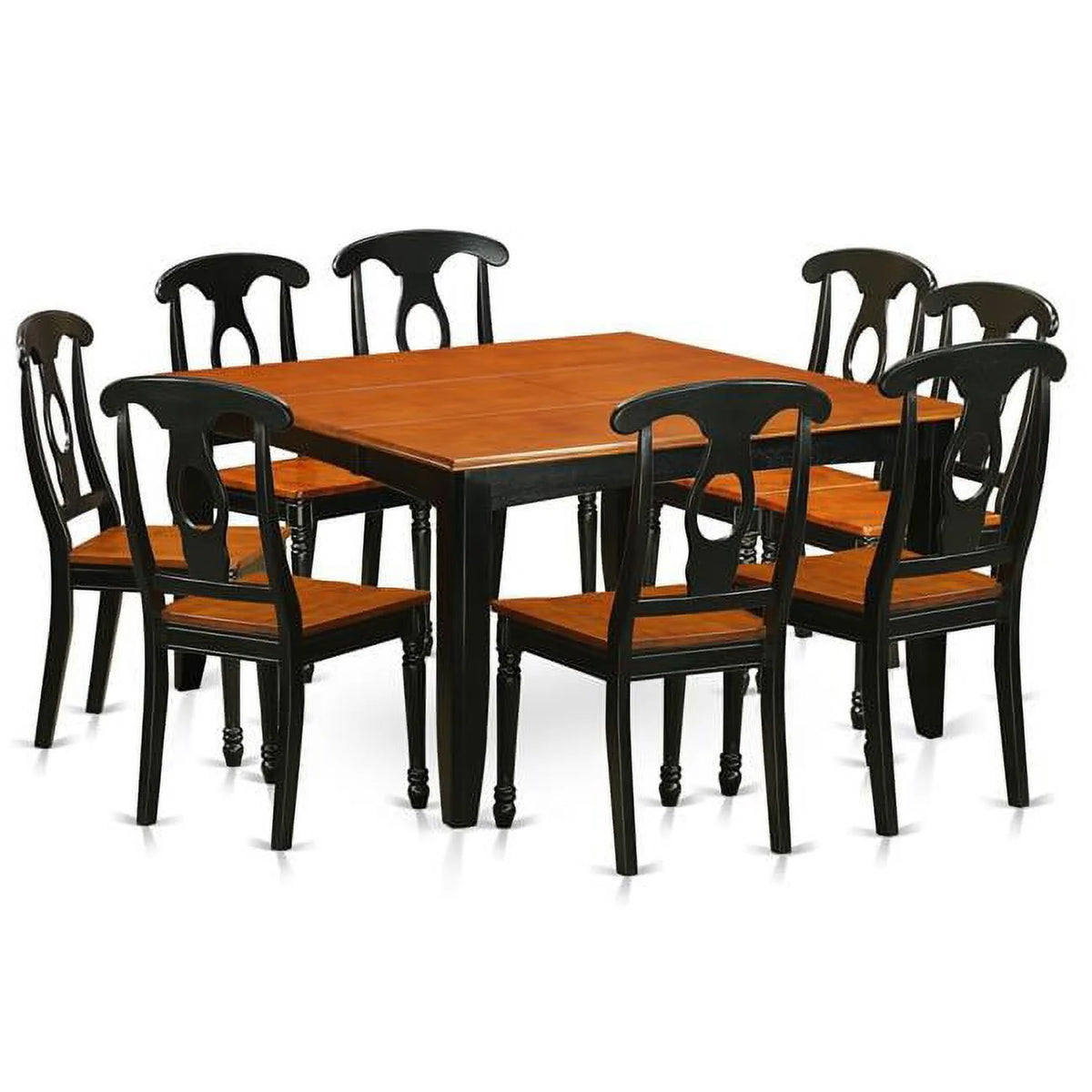 Black & Cherry 9 Piece Wood Dining Room Table Set Y6016
