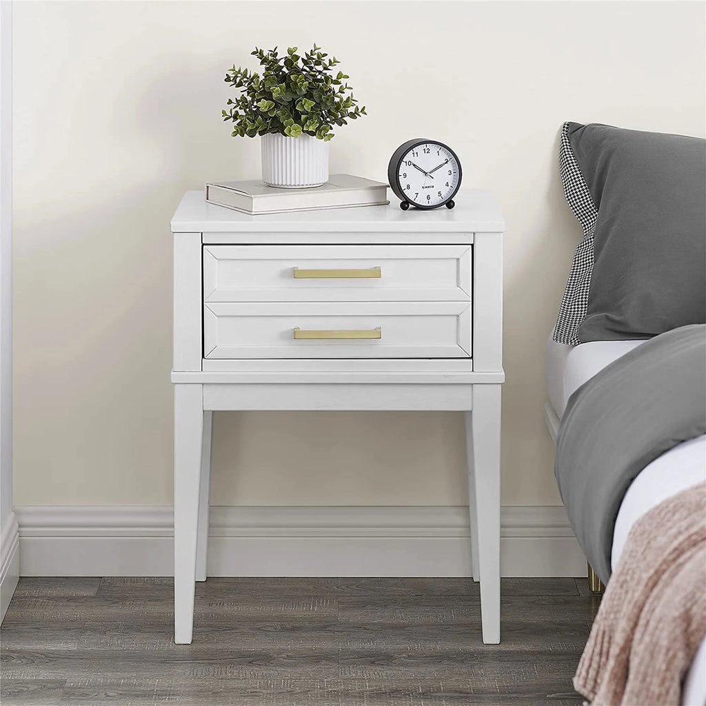 Mid Century Modern 2 Drawer Solid Wood Nightstand M197938