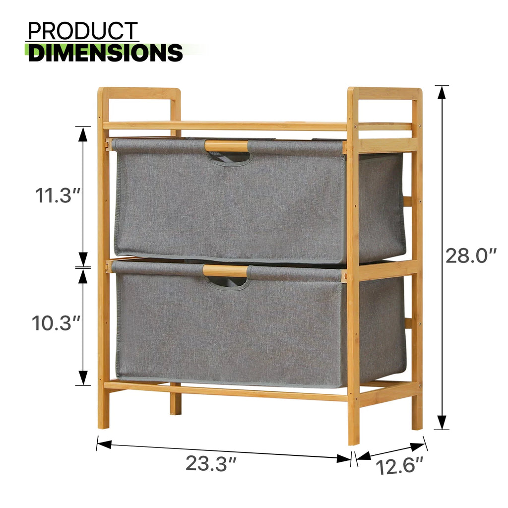 Bamboo 2 Tier Fabric Dresser Storage Z5839