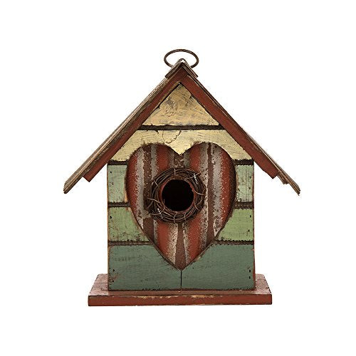 Hanging Bird House Distressed Wooden Birdhouse M979077