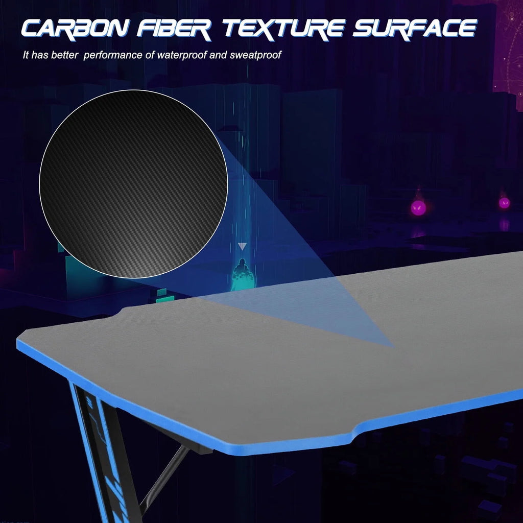 48 Inch Z-shape Gaming Desk with Headphone Hook F517704
