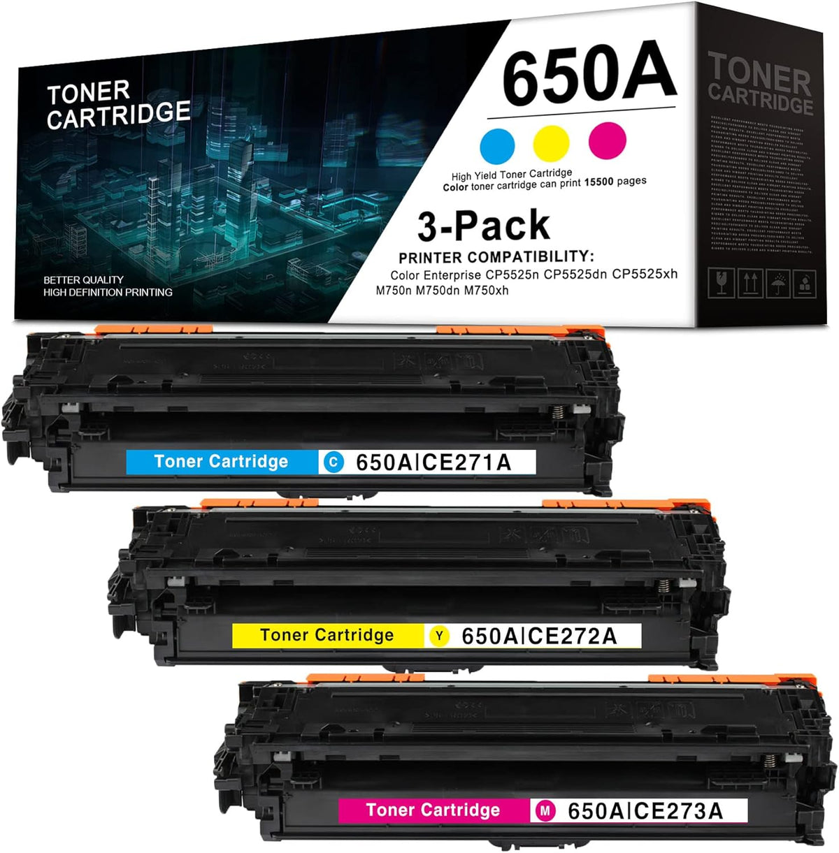 3 Pack Remanufactured Toner Cartridge Replacement E1489