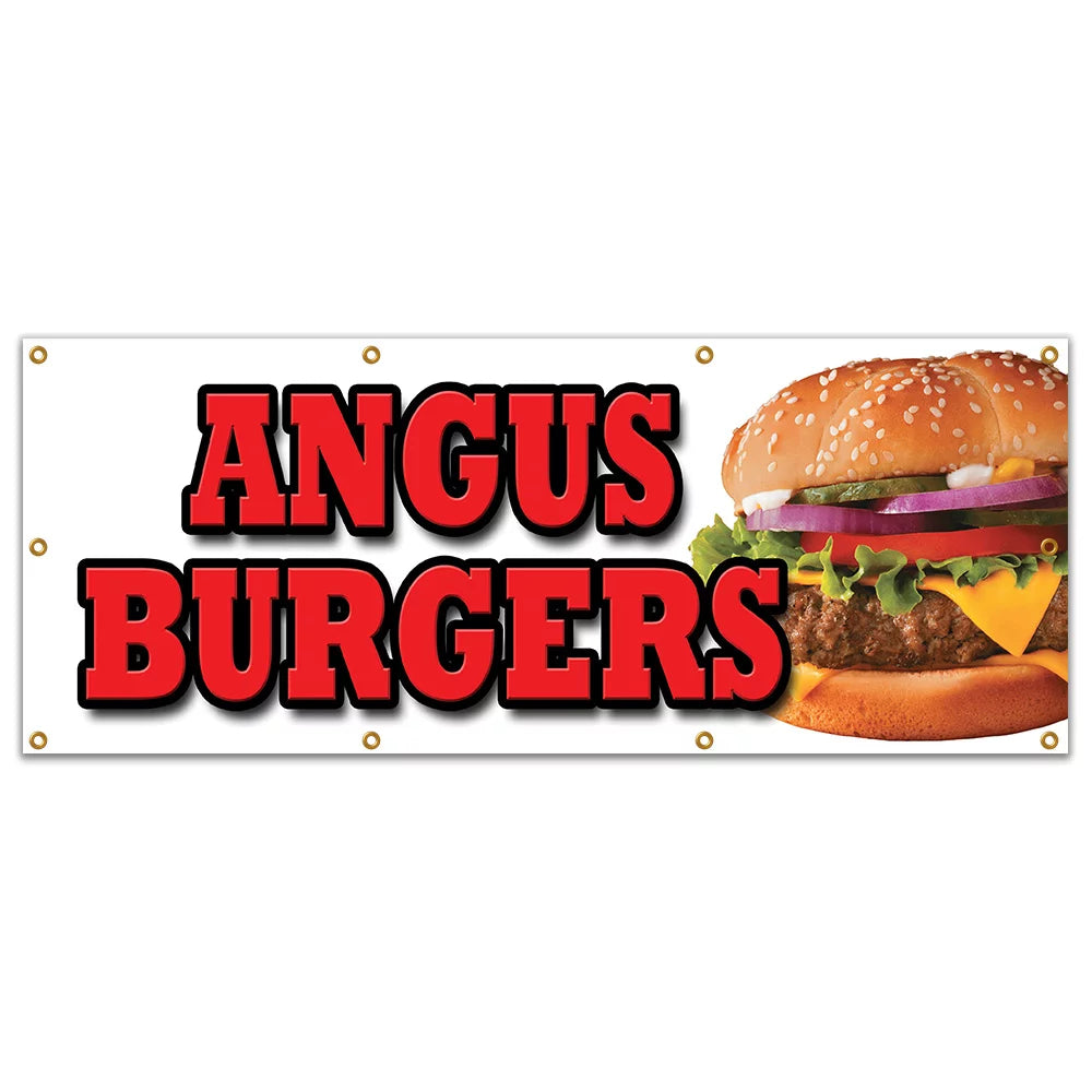 36"x96" Burgers Banner Sign L7604