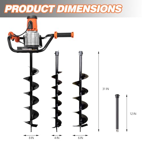 1700W Corded Electric Earth Auger with Drill Bit M543