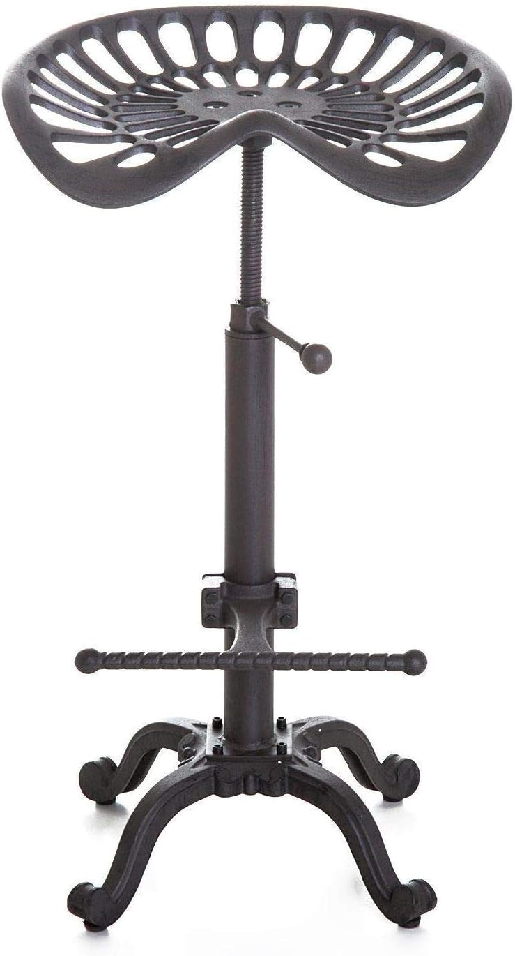 Adjustable Swivel Bar Stool with Cast Iron Seat Q706