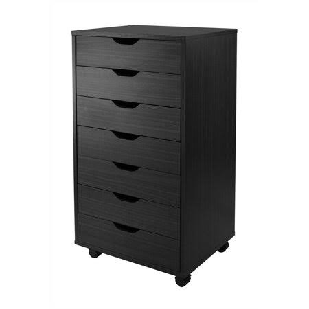 Black 7 Drawer Wood Cabinet C573879