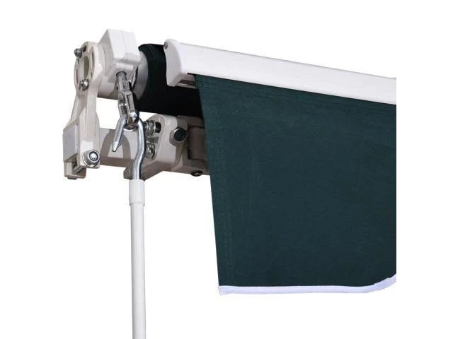 13x8 Feet Manual Retractable Patio Awning Canopy, Green U270735
